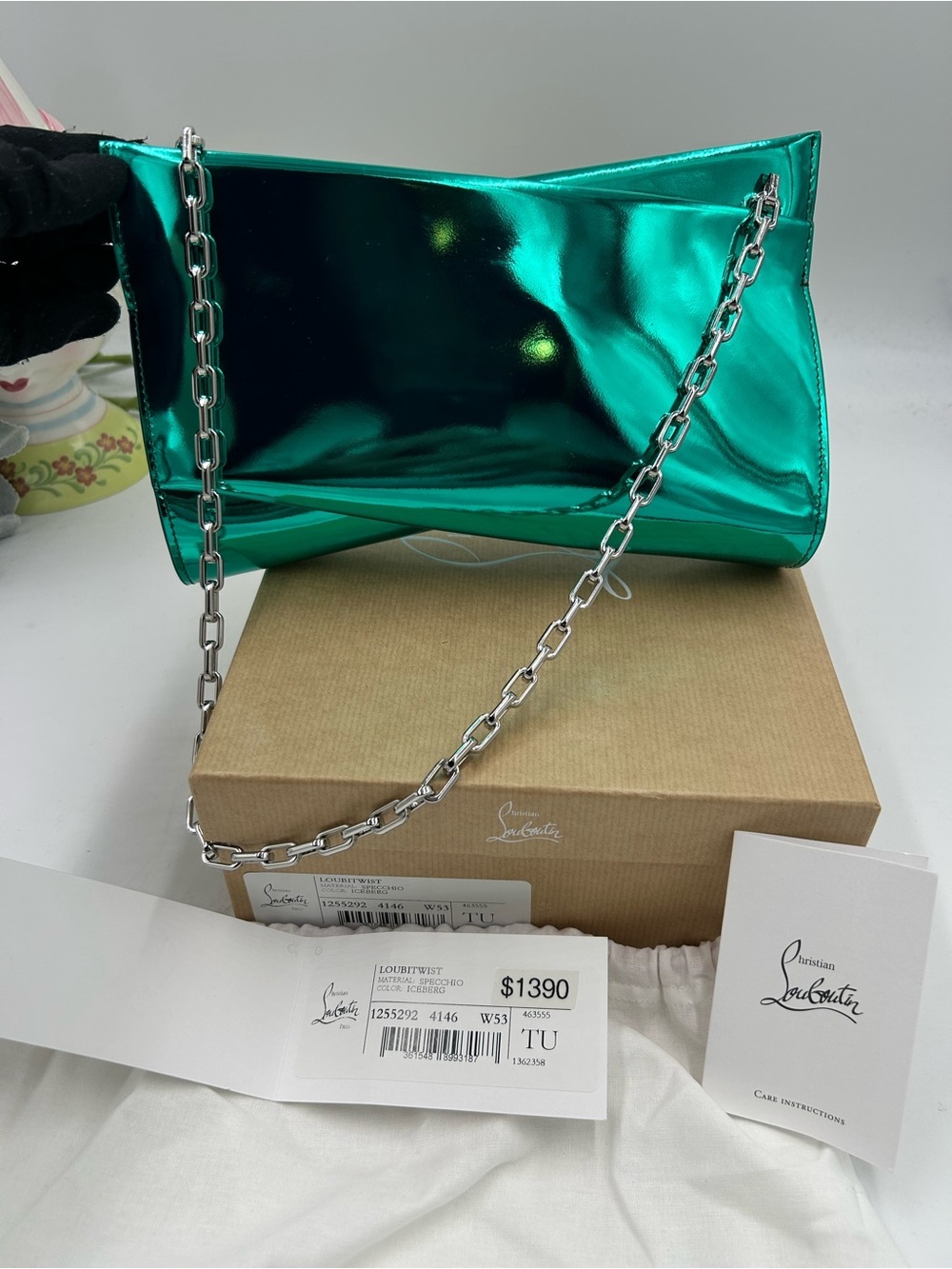 Women's Christian Louboutin LOUBITWIST clutch/shoulder bag made in Italy - Picture 2 of 16